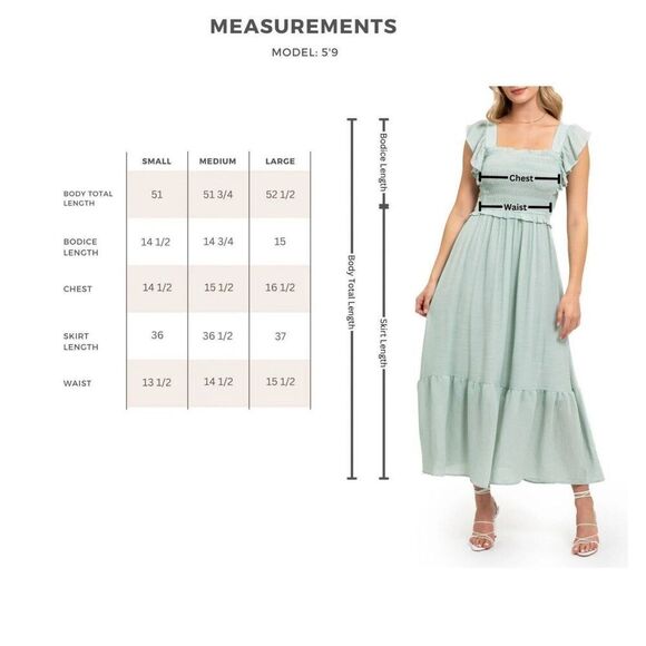 August Sky Women's Smocked Midi Dress Beige Size Large - Picture 3 of 6